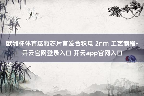 欧洲杯体育这颗芯片首发台积电 2nm 工艺制程-开云官网登录入口 开云app官网入口