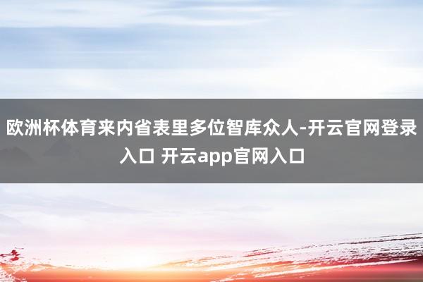 欧洲杯体育来内省表里多位智库众人-开云官网登录入口 开云app官网入口