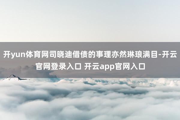 开yun体育网司晓迪借债的事理亦然琳琅满目-开云官网登录入口 开云app官网入口