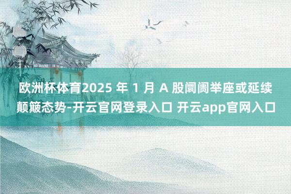 欧洲杯体育2025 年 1 月 A 股阛阓举座或延续颠簸态势-开云官网登录入口 开云app官网入口