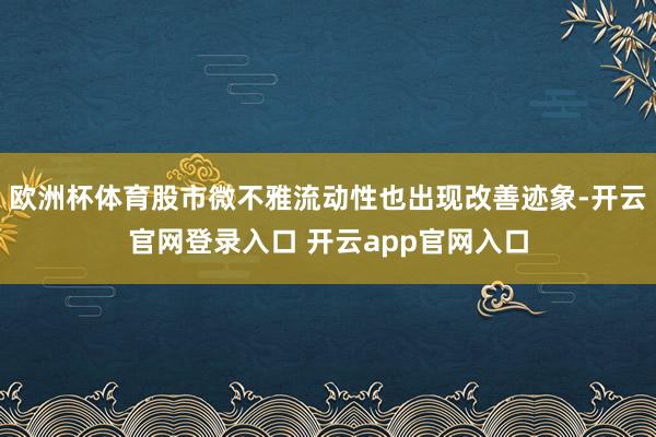 欧洲杯体育股市微不雅流动性也出现改善迹象-开云官网登录入口 开云app官网入口
