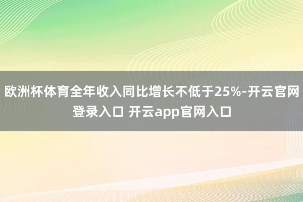 欧洲杯体育全年收入同比增长不低于25%-开云官网登录入口 开云app官网入口