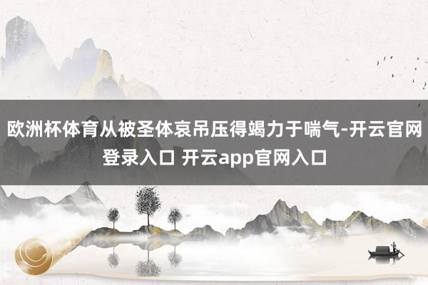 欧洲杯体育从被圣体哀吊压得竭力于喘气-开云官网登录入口 开云app官网入口
