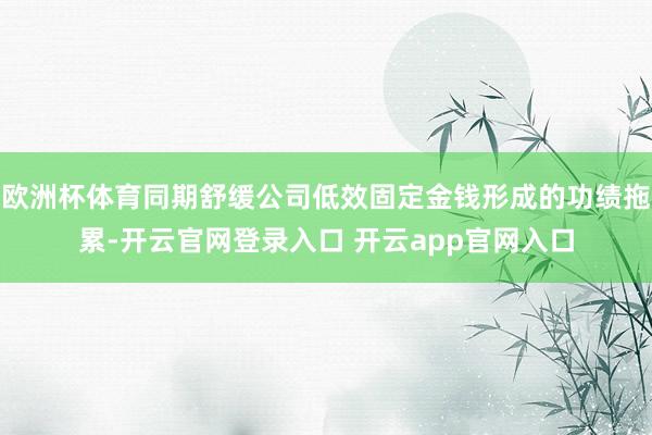 欧洲杯体育同期舒缓公司低效固定金钱形成的功绩拖累-开云官网登录入口 开云app官网入口