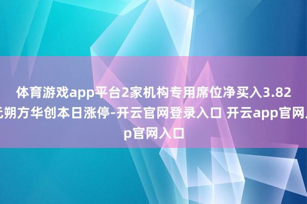 体育游戏app平台2家机构专用席位净买入3.82亿元朔方华创本日涨停-开云官网登录入口 开云app官网入口