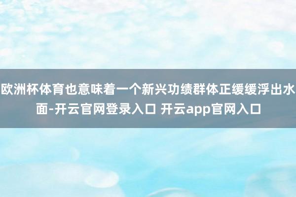 欧洲杯体育也意味着一个新兴功绩群体正缓缓浮出水面-开云官网登录入口 开云app官网入口
