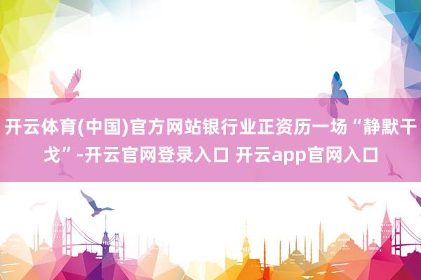 开云体育(中国)官方网站银行业正资历一场“静默干戈”-开云官网登录入口 开云app官网入口