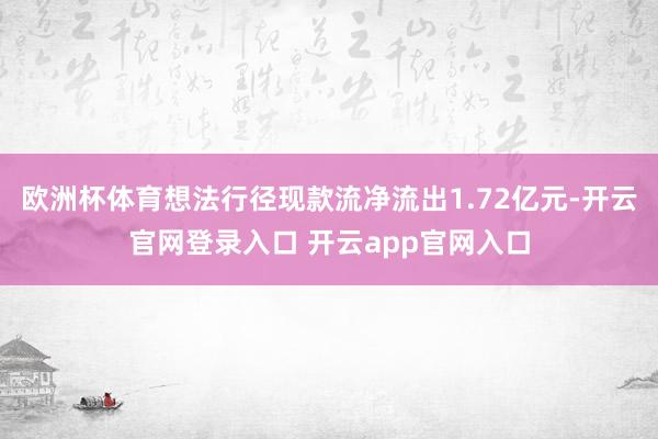 欧洲杯体育想法行径现款流净流出1.72亿元-开云官网登录入口 开云app官网入口