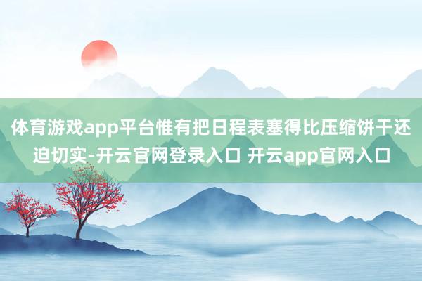 体育游戏app平台惟有把日程表塞得比压缩饼干还迫切实-开云官网登录入口 开云app官网入口